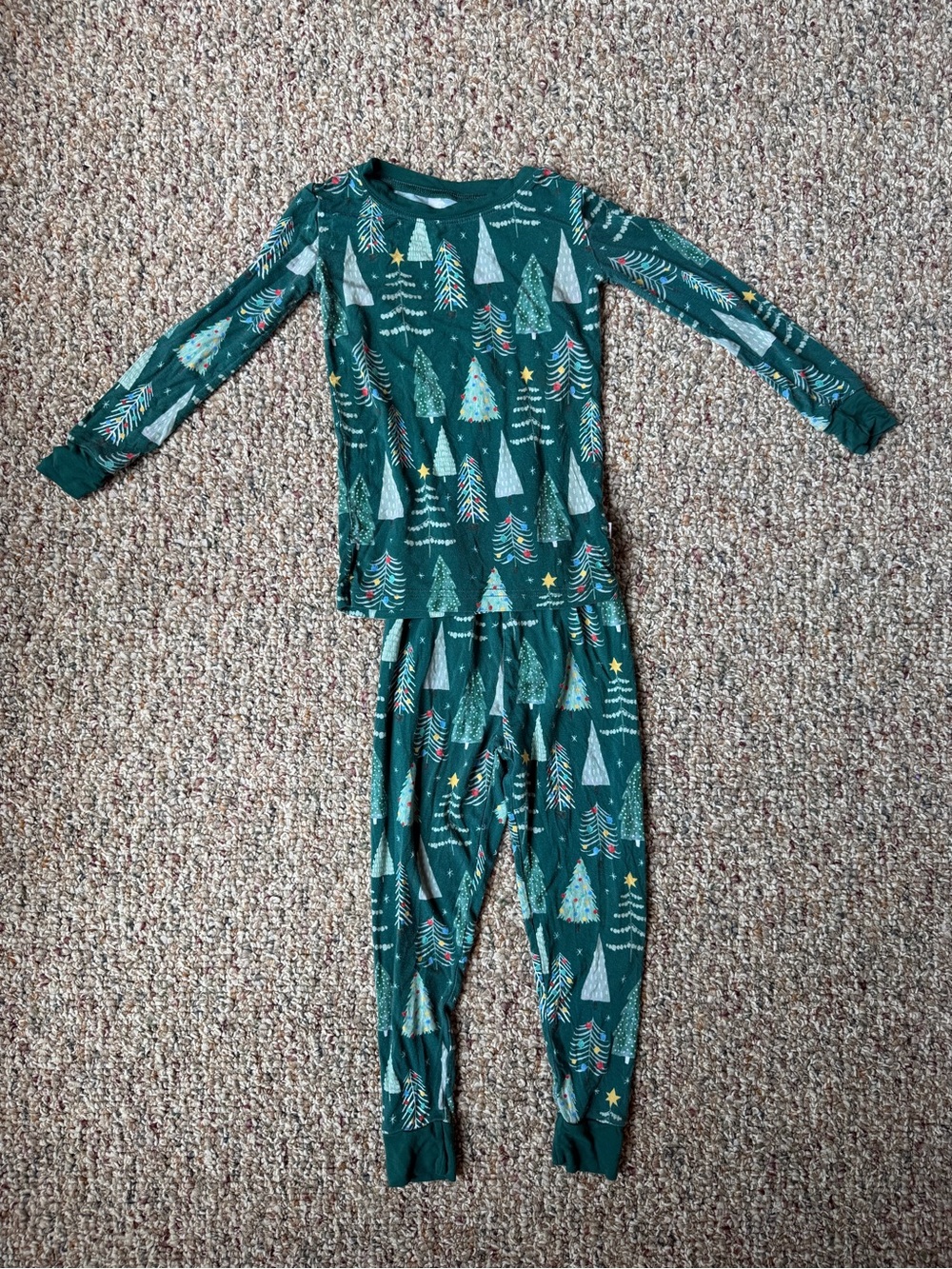 Little Sleepies Green Christmas Tree Pajama Set